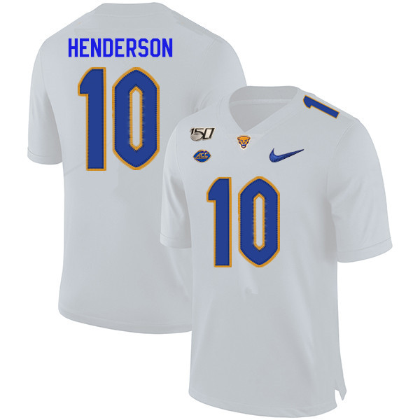 2019 Men #10 Quadree Henderson Pitt Panthers College Football Jerseys Sale-White